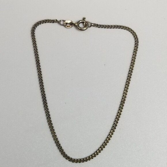 Vintage Sterling Silver 7 Inch Chain Bracelet, 925 Milor, Tarnished Estate - Picture 3 of 8